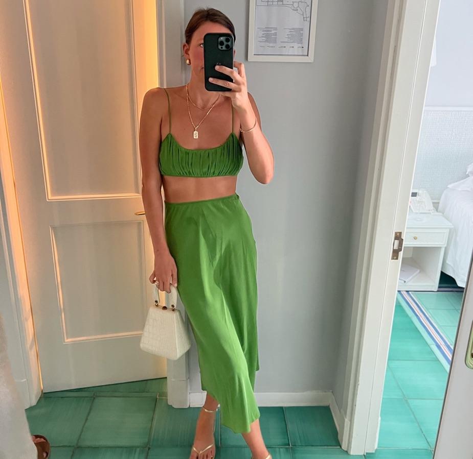 DÔEN green silk set — photo 1 of 4