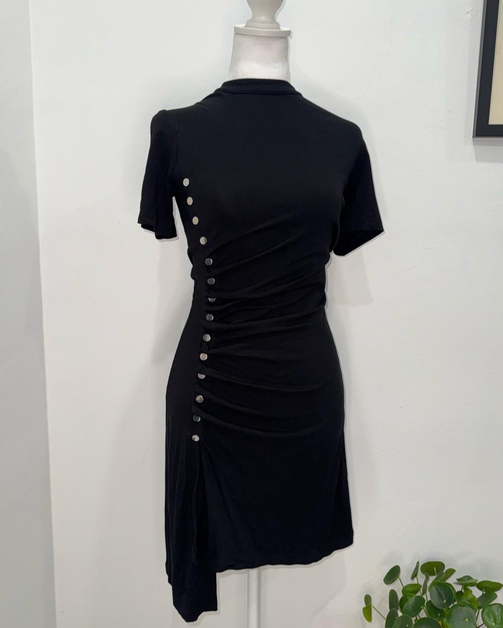 Paco Rabanne Black Draped Mini Dress — photo 3 of 6