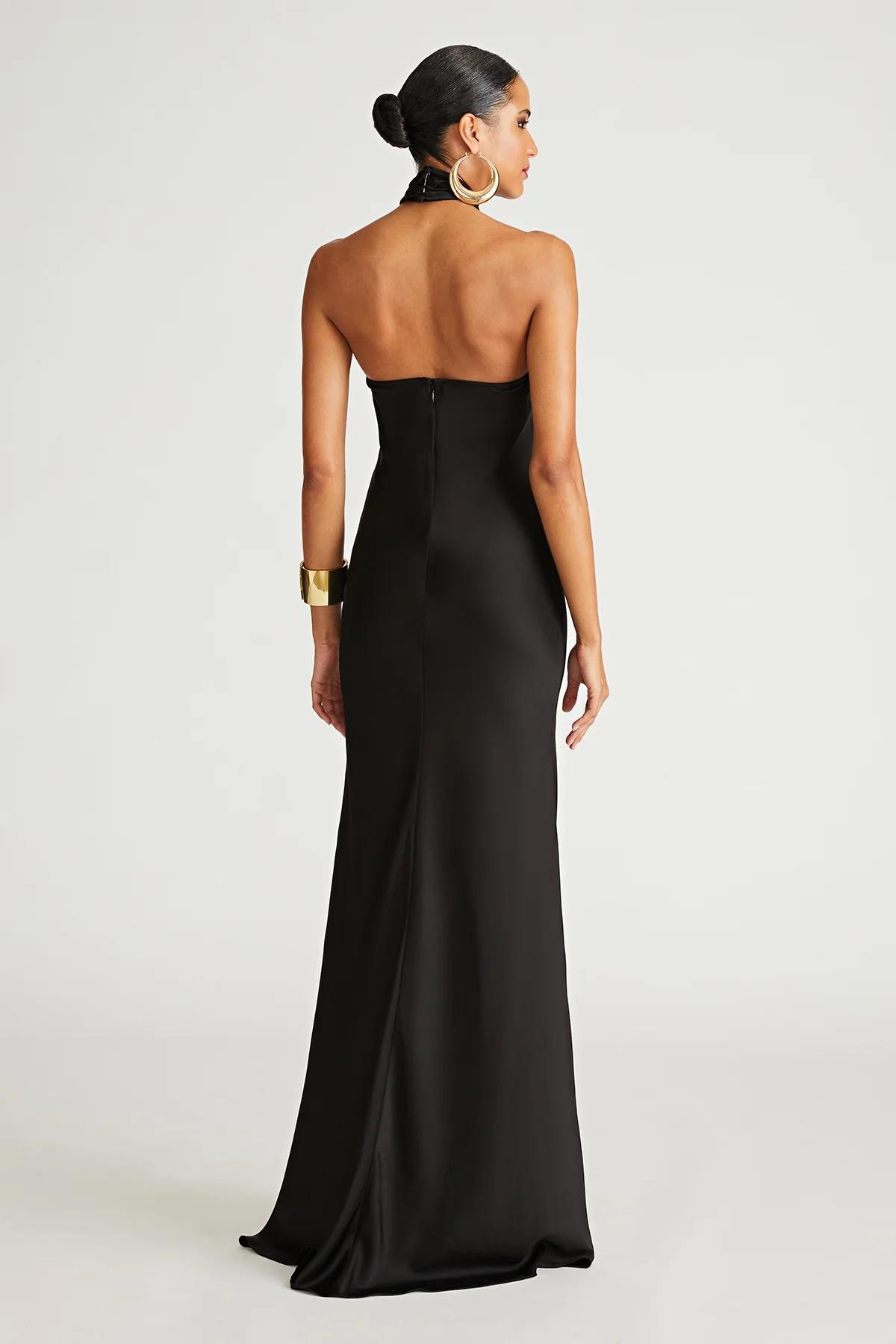 Elegant Black Halter Gown — photo 3 of 3