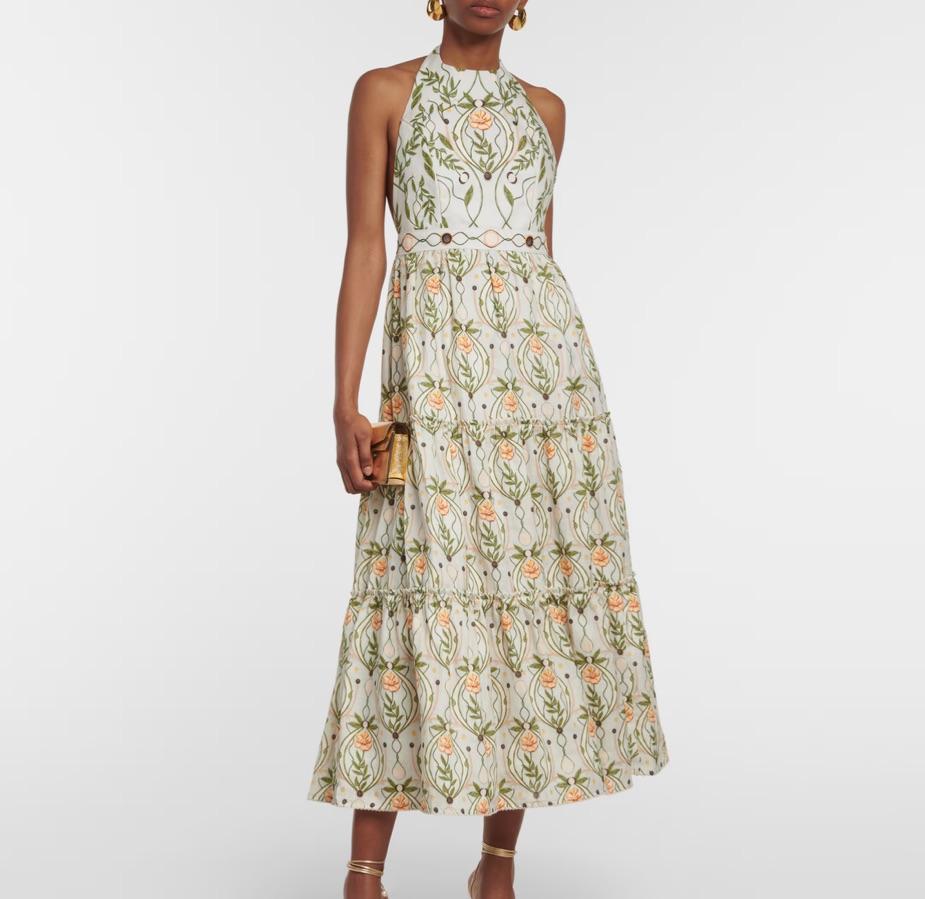 Agua embroidered linen midi — photo 2 of 5