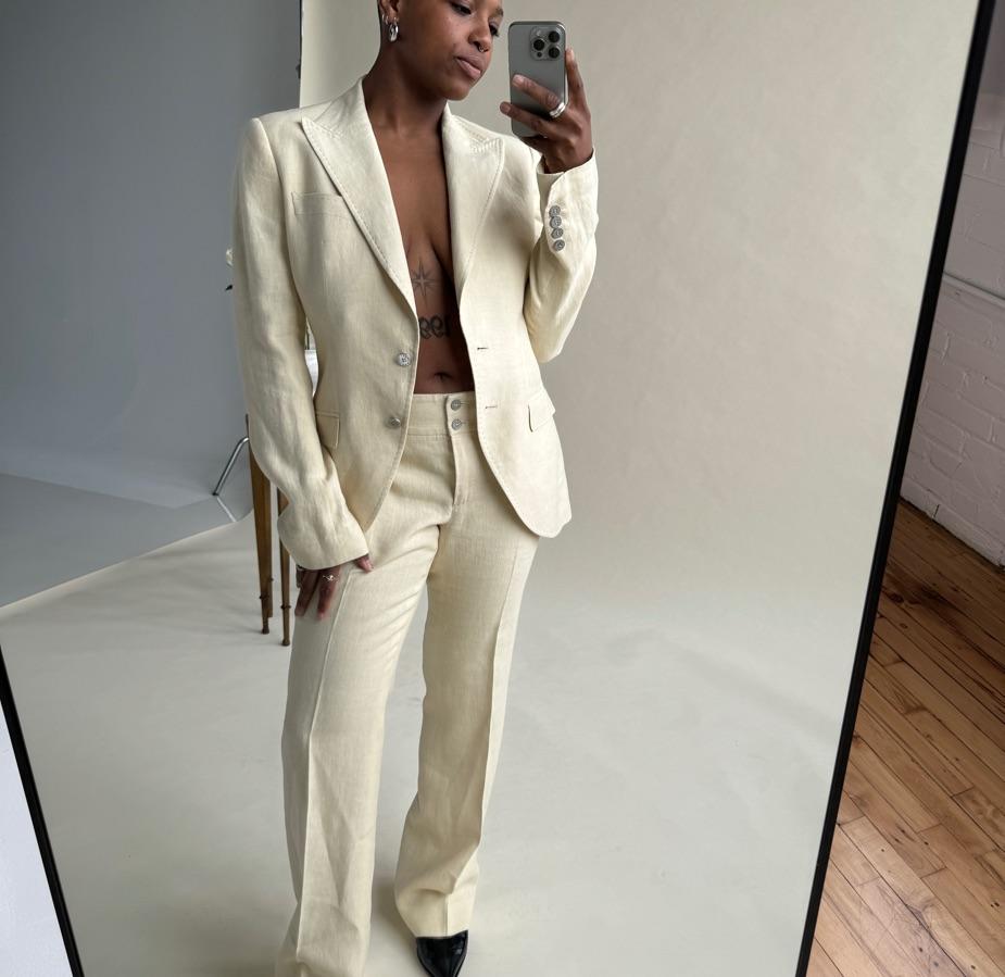 Vintage Dolce and Gabanna linen pantsuit