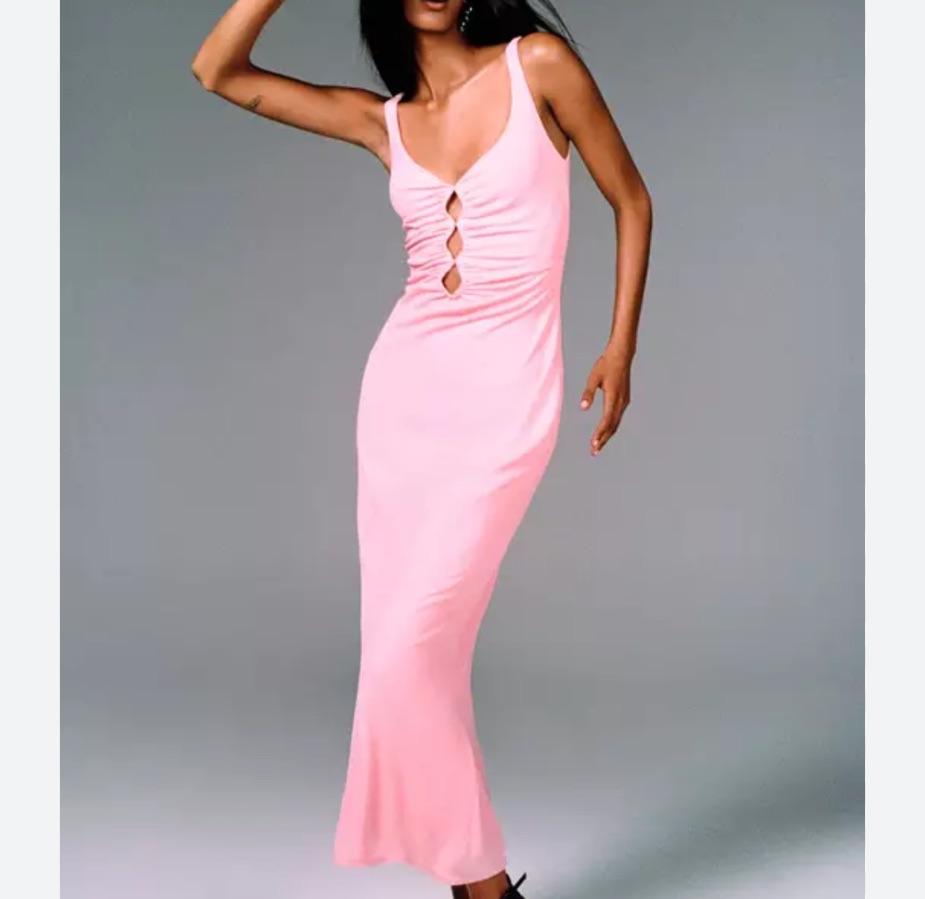 Zara pink cutout dress