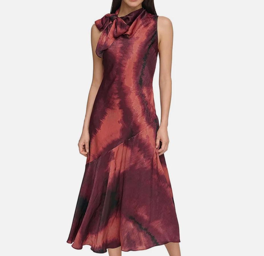 DNKY Tie Neck Dye Dress