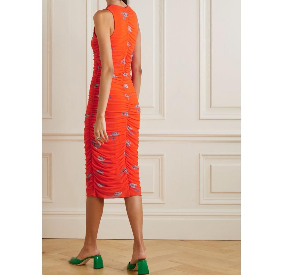 Ganni Floral Ruched Midi Dress — photo 4 of 4