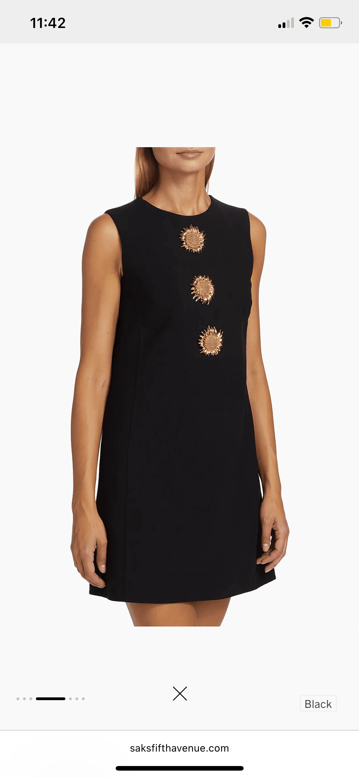 Oscar de la Renta Sunflower Brooch Dress — photo 2 of 6