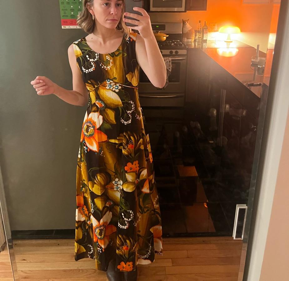 Vintage Fall Flower Dress