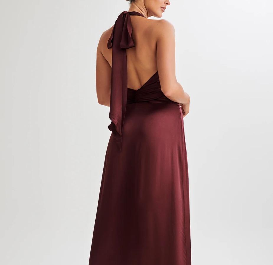 MESHKI Plum Halter Dress — photo 2 of 4