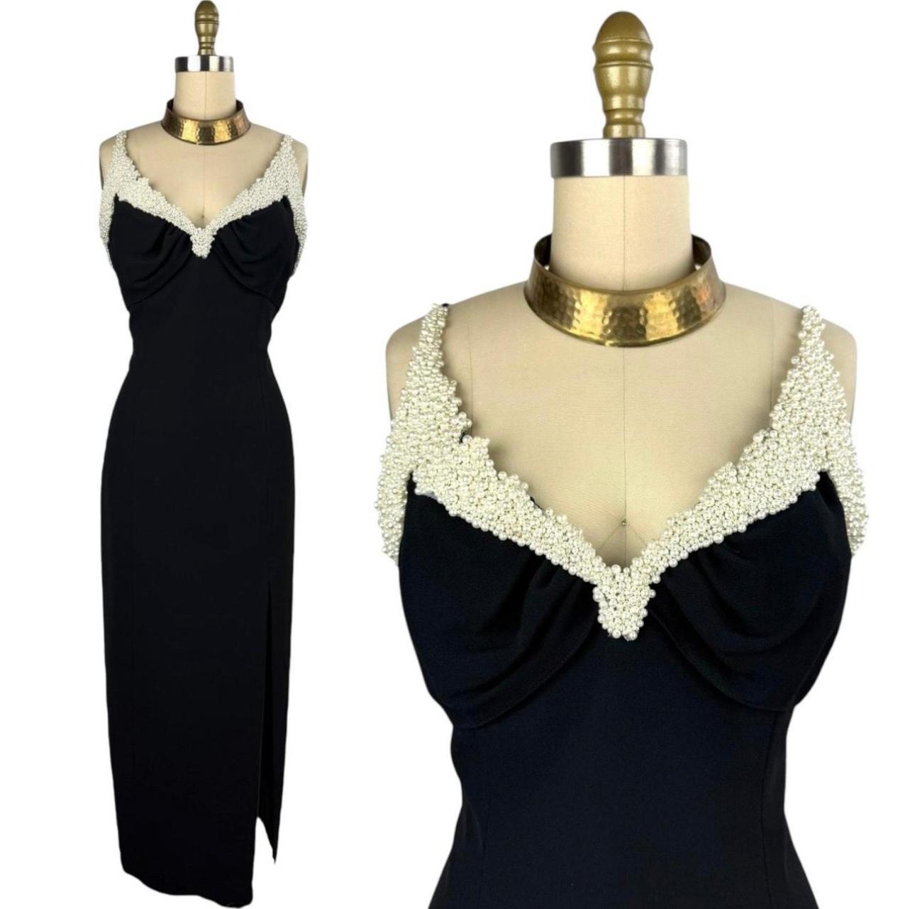 Vintage Black Dress with Pearl Detail — photo 2 of 5