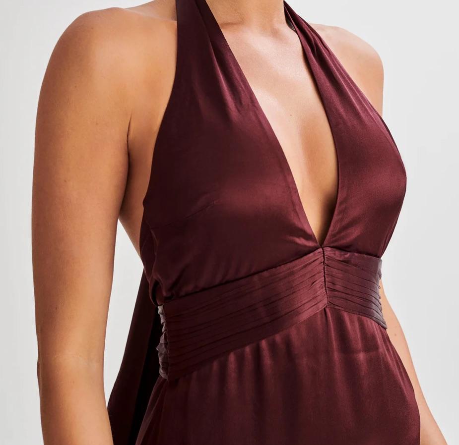 MESHKI Plum Halter Dress — photo 4 of 4