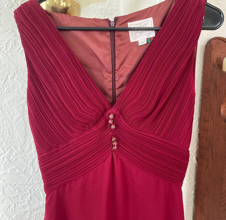 Vintage Maroon ruffled midi