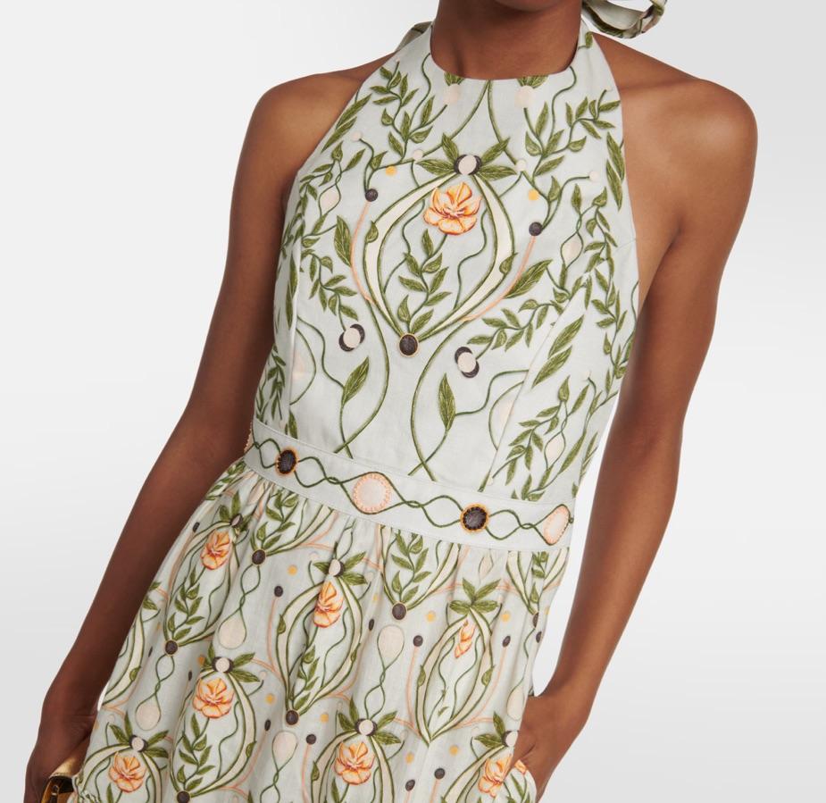 Agua embroidered linen midi — photo 4 of 5