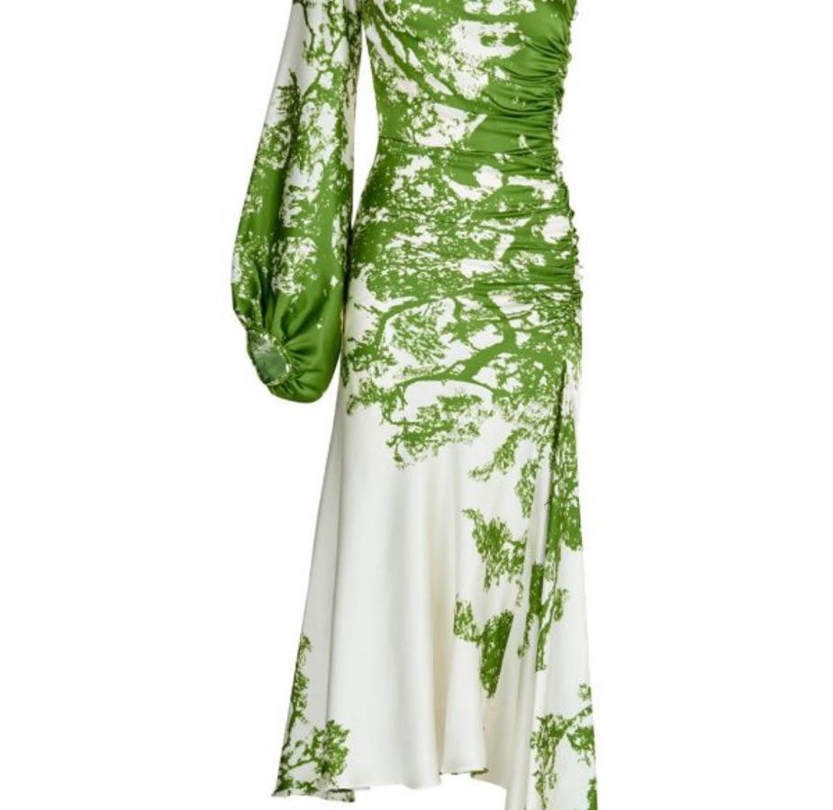 One Shoulder Silk Midi Gown — photo 2 of 4