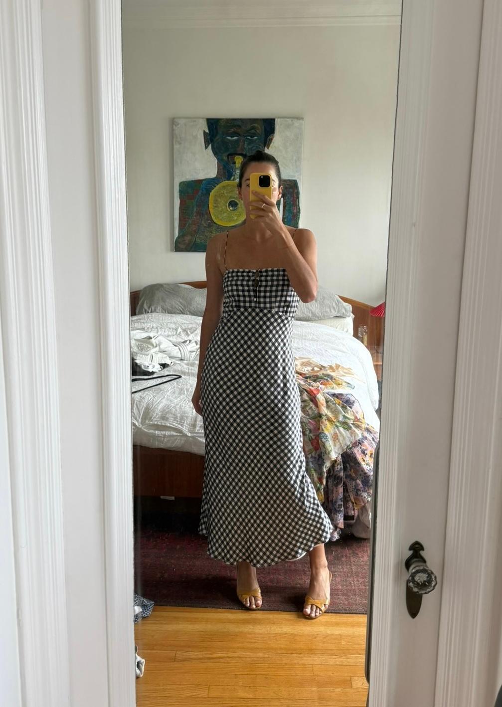 Bernadette Gingham Satin Dress — photo 2 of 3