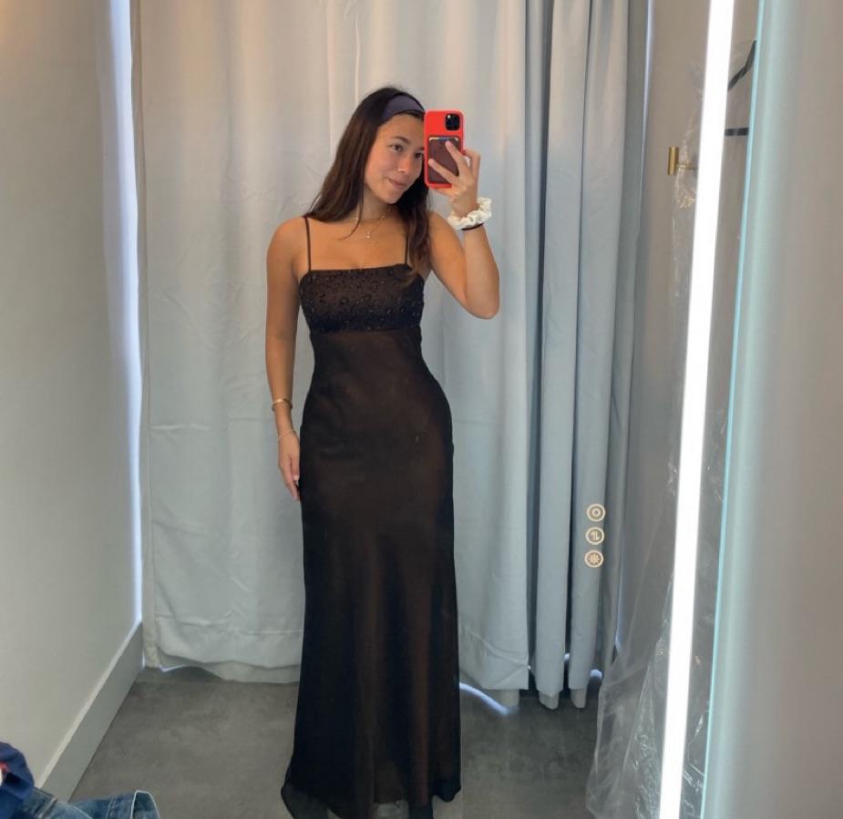 Vintage 90s Satin Mesh Gown β photo 3 of 4