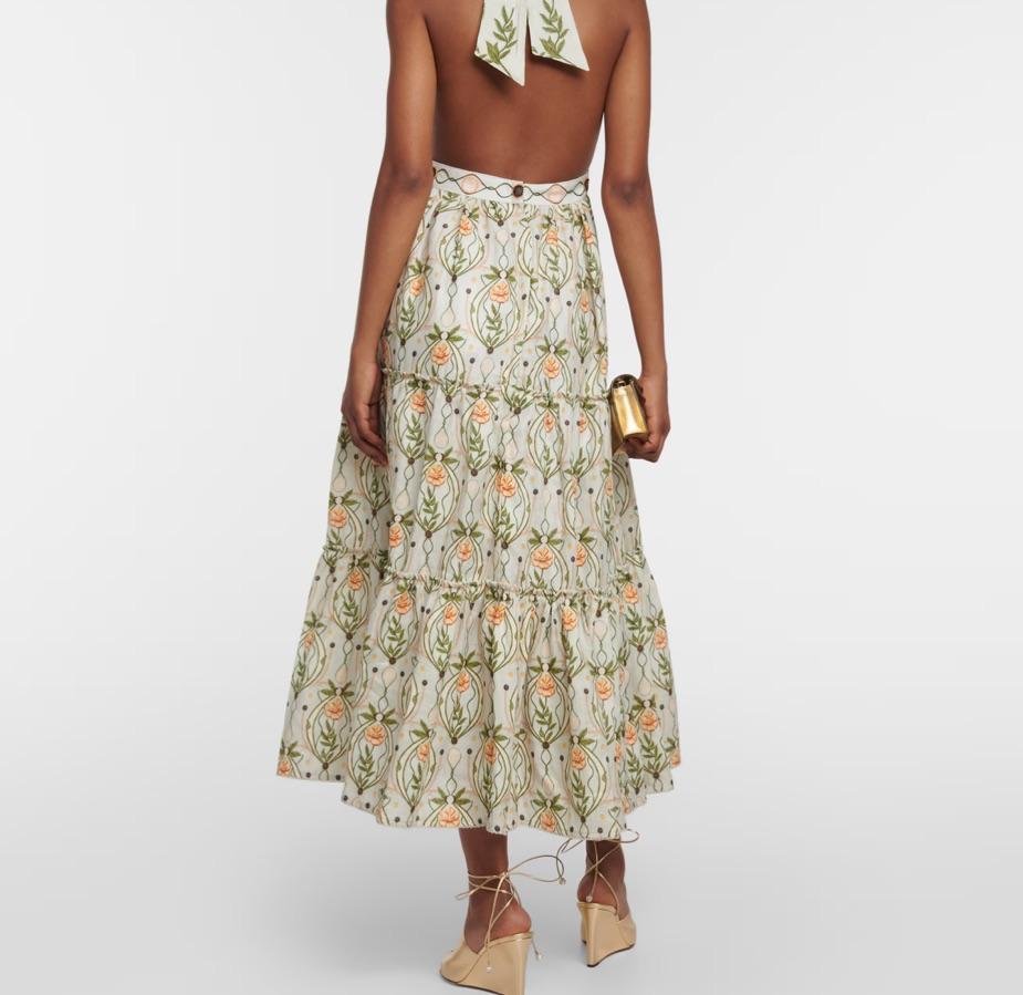 Agua embroidered linen midi — photo 3 of 5