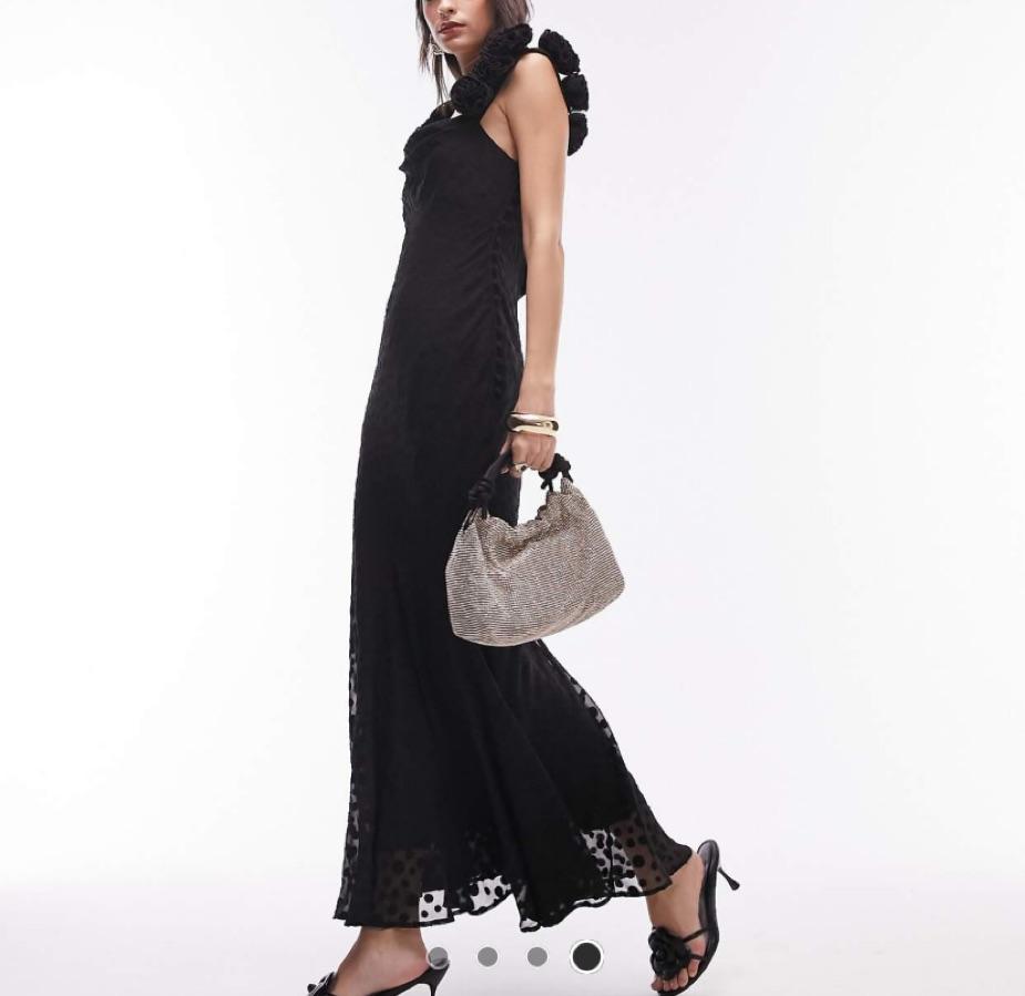 Black Floral Formal Gown — photo 2 of 3