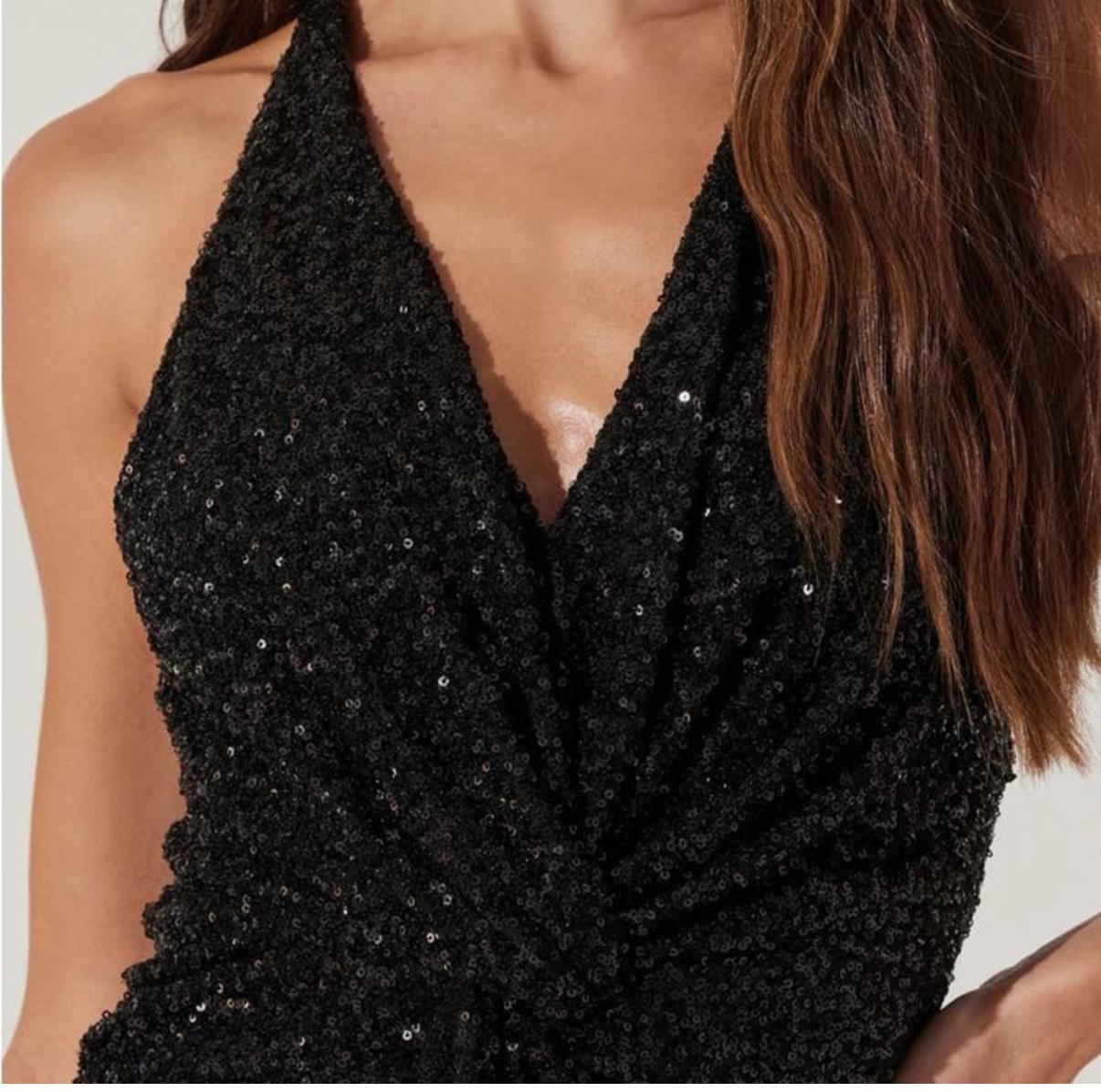 ASTR The Label Black Sequin Halter Dress — photo 3 of 3