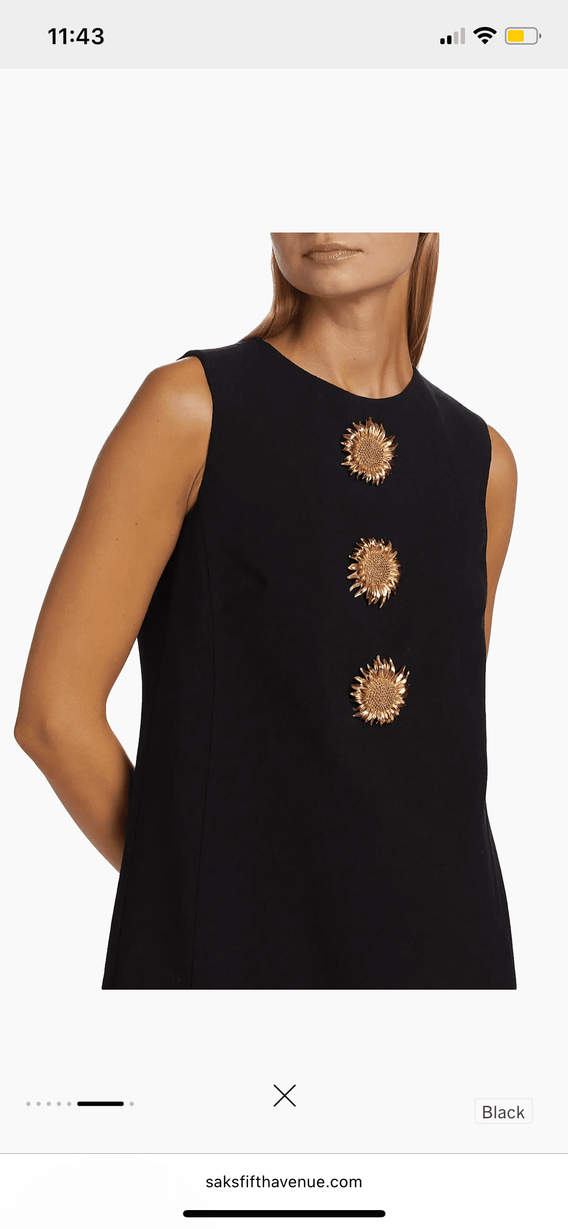 Oscar de la Renta Sunflower Brooch Dress — photo 3 of 6
