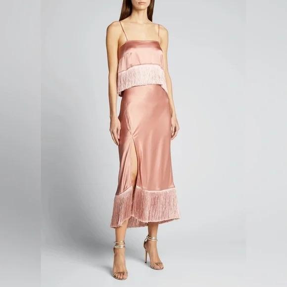Pink Fringe Cocktail Dress