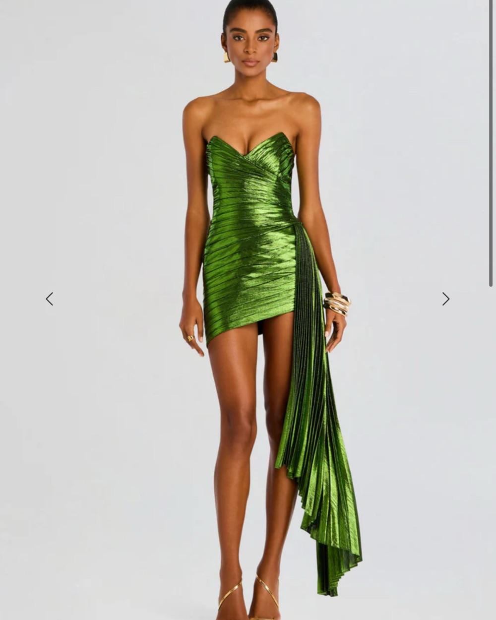 Daniele dress green metallic