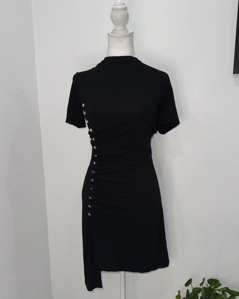Paco Rabanne Black Draped Mini Dress — photo 4 of 6