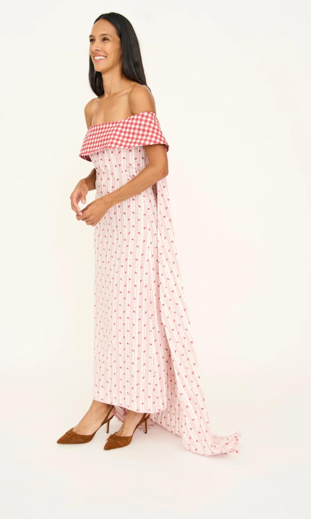 Campari Off-Shoulder Midi with Cape — photo 3 of 4