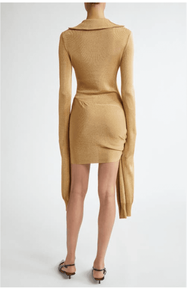 Coperni Knotted Gold Mini Dress — photo 2 of 3