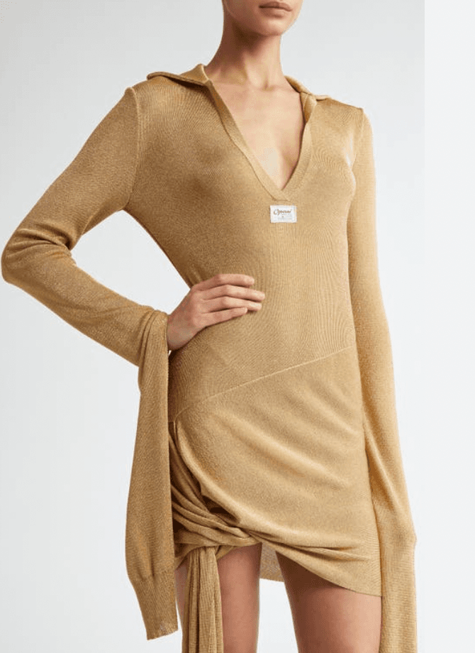 Coperni Knotted Gold Mini Dress — photo 3 of 3