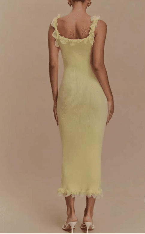 Meshki Shay Yellow Lace Ruffle Dress — photo 3 of 3