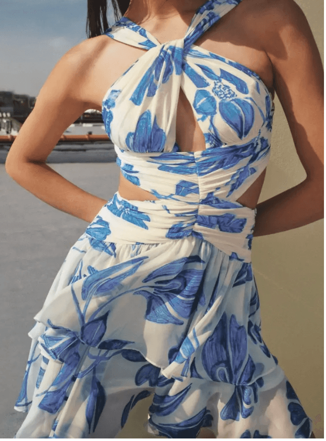 PatBo Halter Neck Ruffle Mini Dress — photo 3 of 3