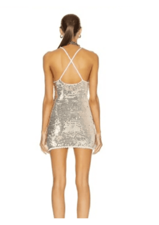 Retrofete Silver Knit Sequin Dress — photo 2 of 2