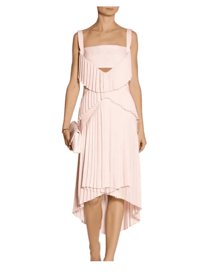 Dion Lee pink Pleated Midi Dress