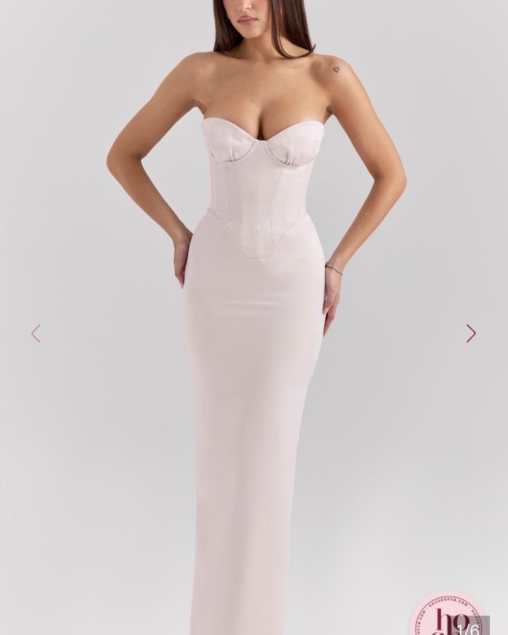 HOUSE OF CB Blush Satin Maxi Dress