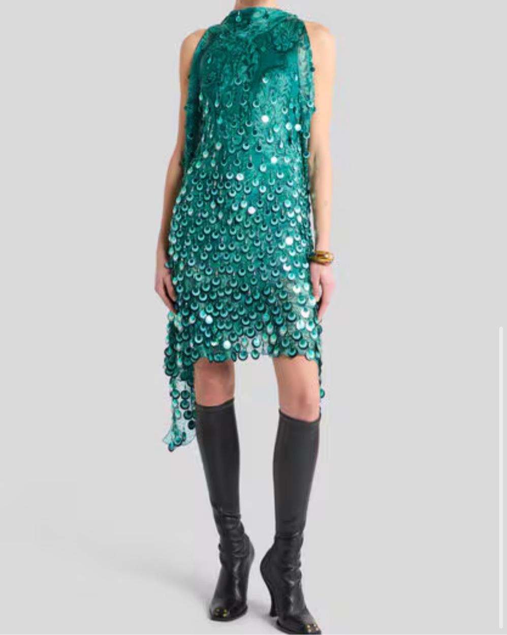 Etro SILK MINI DRESS WITH SEQUINs - US 4 — photo 5 of 6