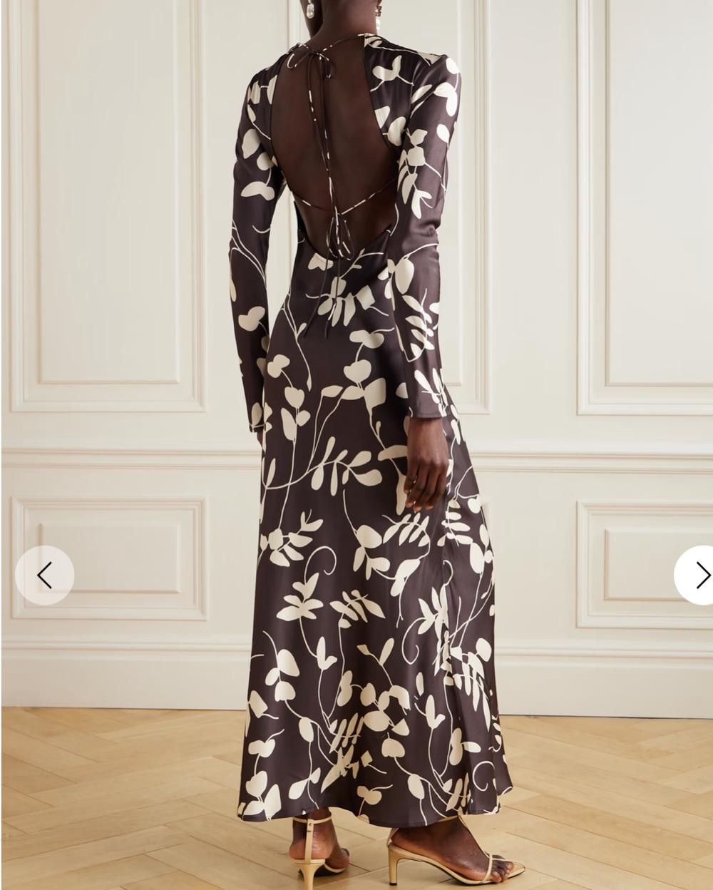 FAITHFULL Brown Floral Satin Maxi — photo 6 of 6