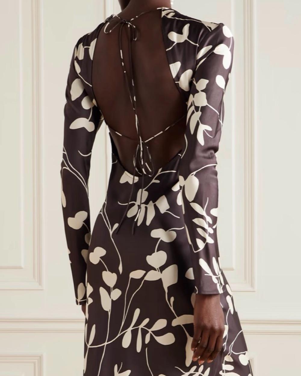 FAITHFULL Brown Floral Satin Maxi — photo 3 of 6