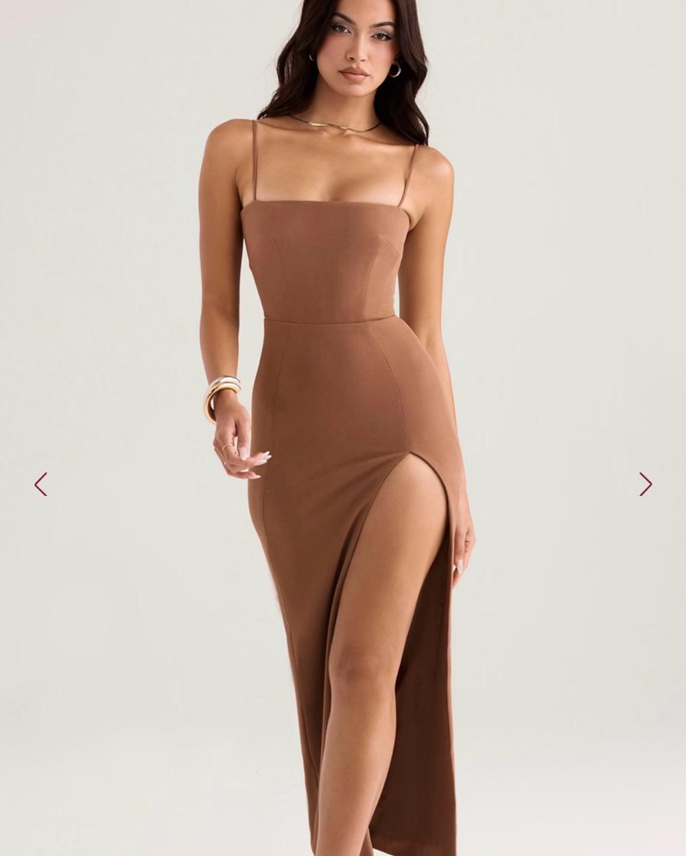 'Jaida' Toast corset maxi dress
