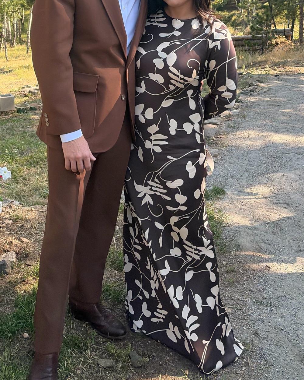 FAITHFULL Brown Floral Satin Maxi — photo 2 of 6