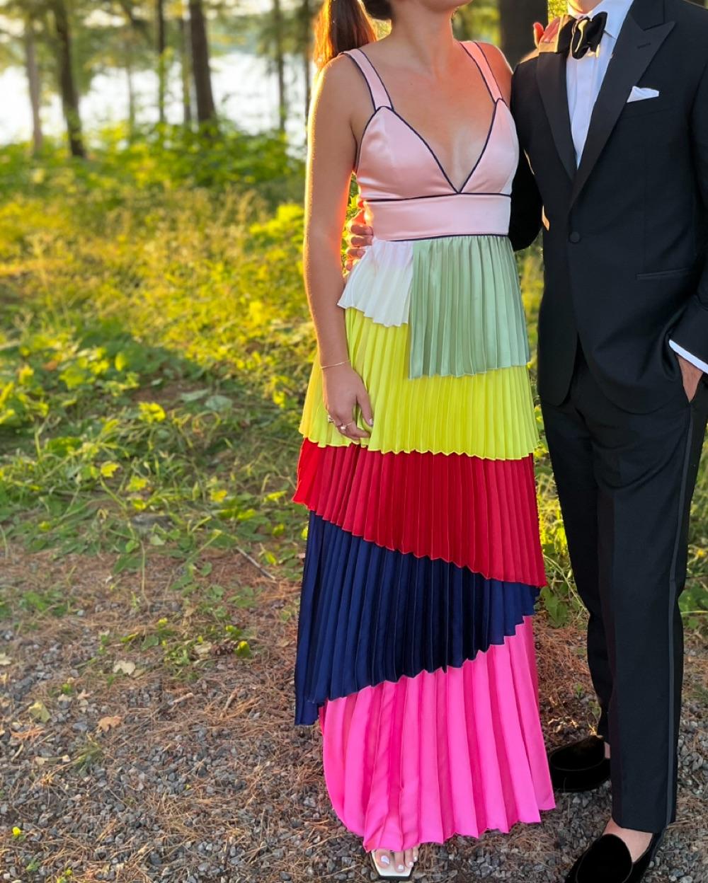 Alice + Olivia colorful pleated gown — photo 2 of 4