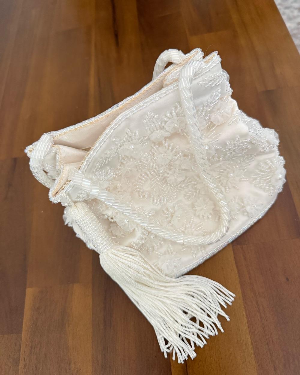 Vintage white beaded purse — photo 5 of 6