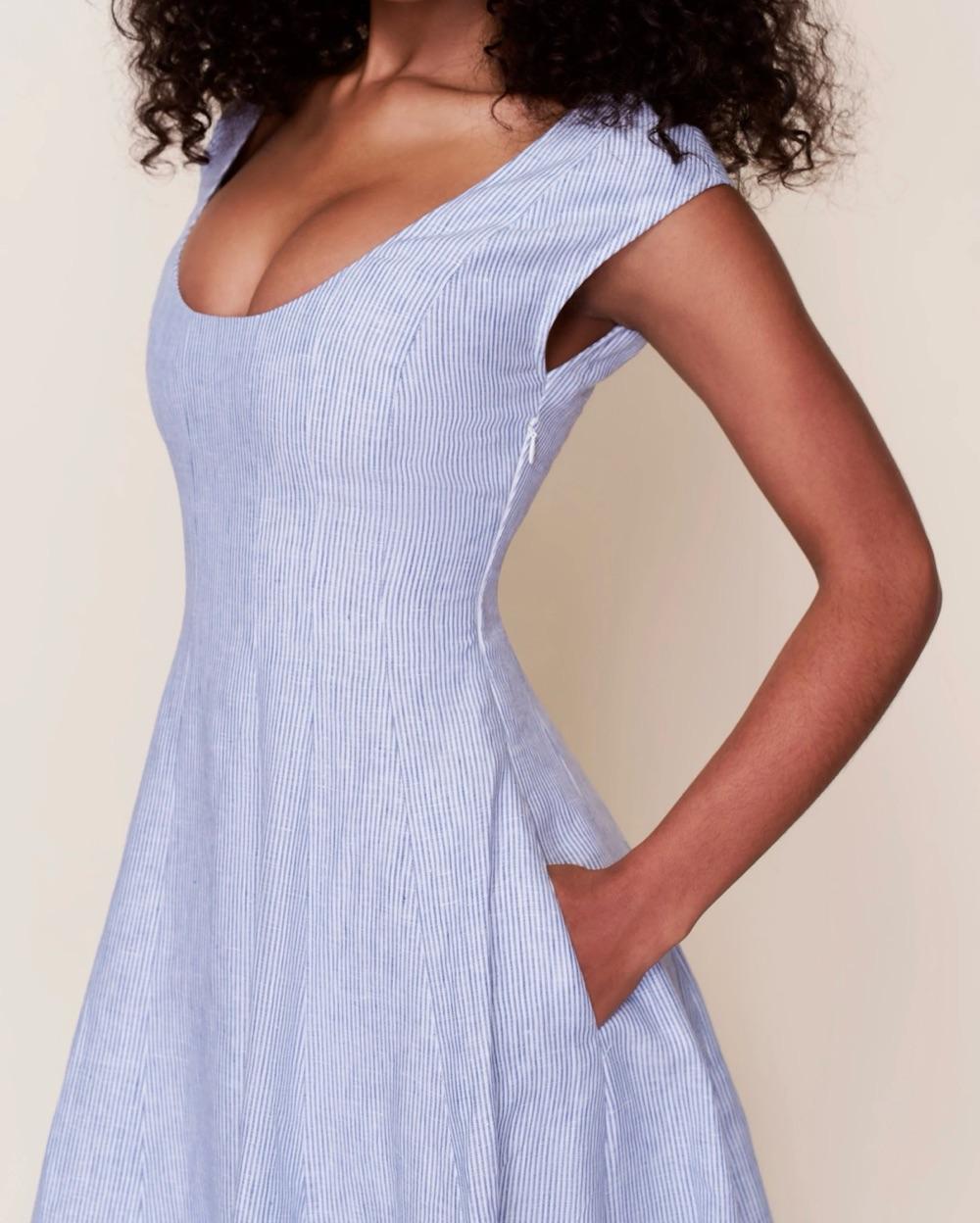 Leila Dress Blue/White stripe dress — photo 3 of 6