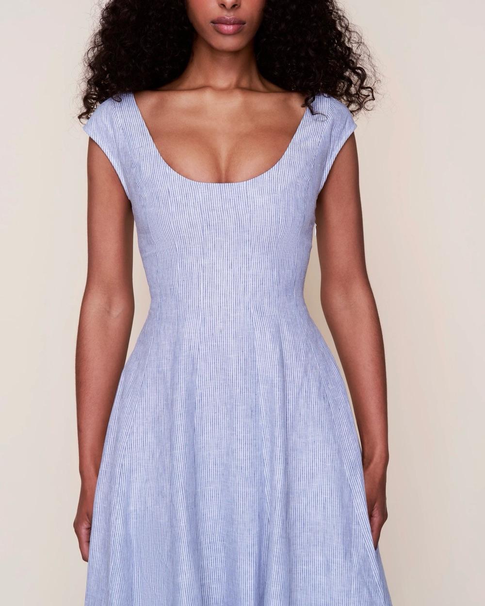 Leila Dress Blue/White stripe dress — photo 2 of 6