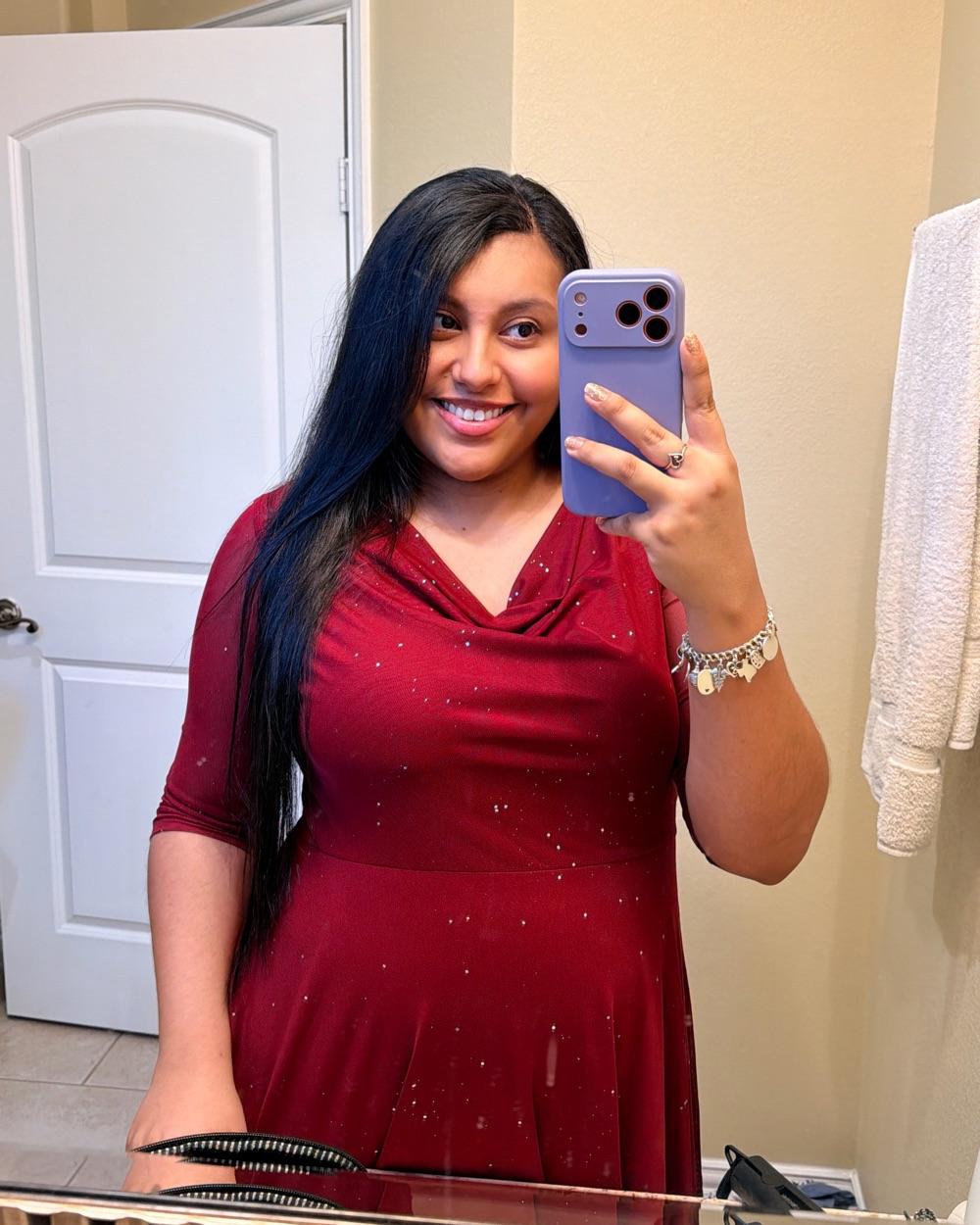 Burgandy glitter cocktail dress — photo 2 of 2
