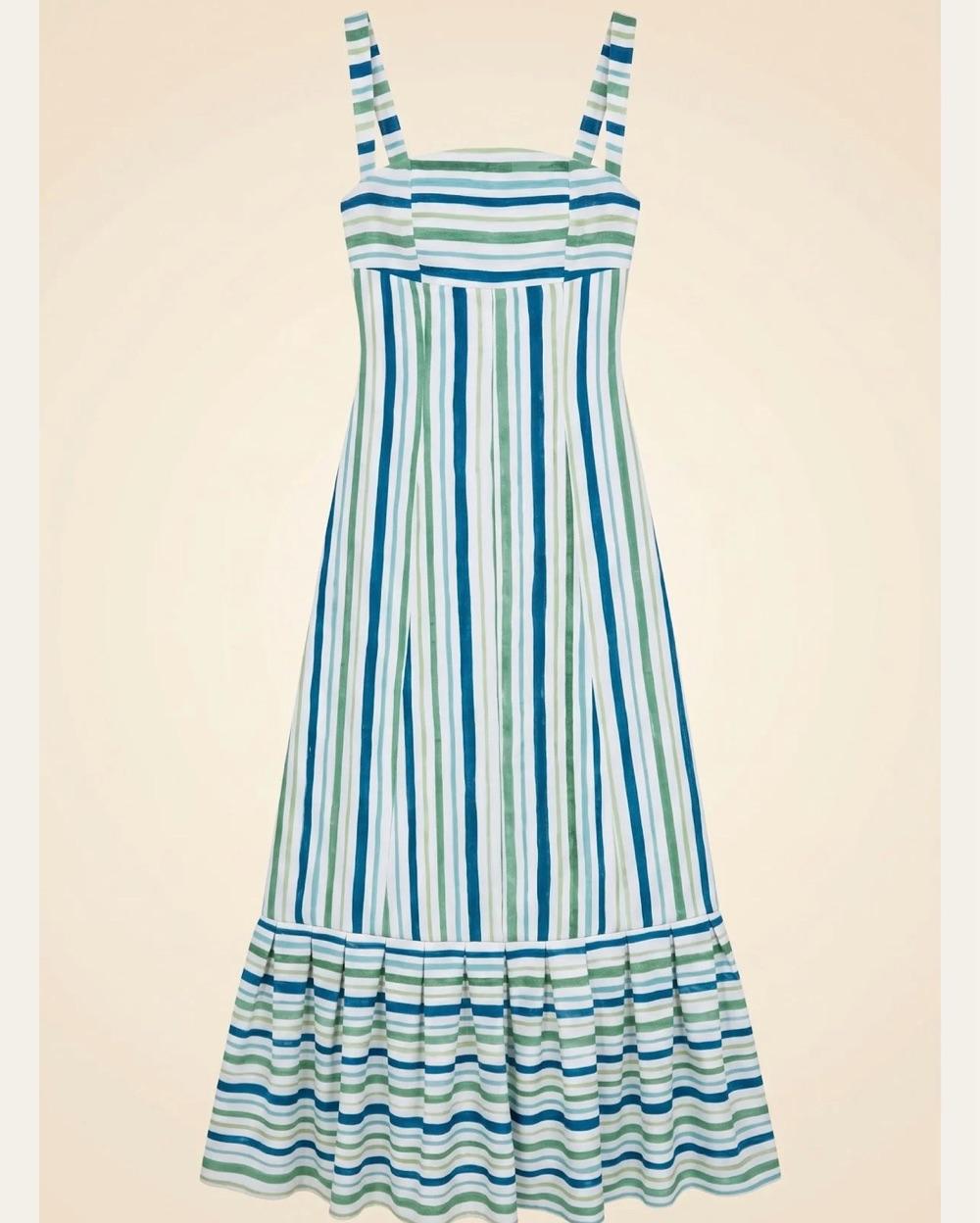 Margaret Striped Tie Back Gown