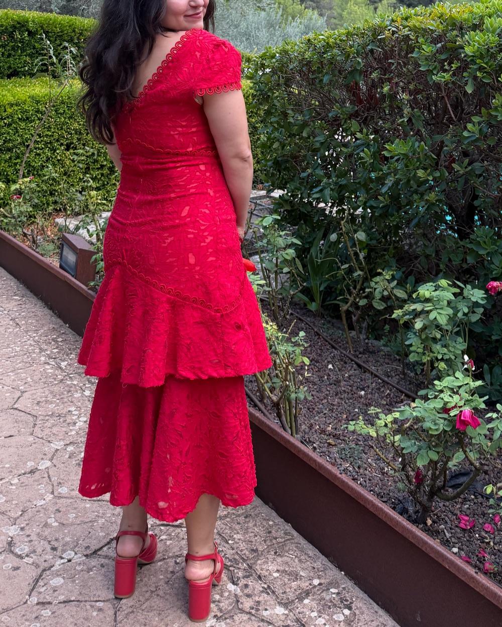 Red Spanish Lace Midi Dress — photo 2 of 3